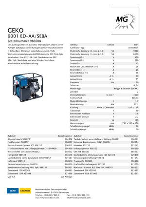 Бензинові електрогенератори Geko ® 9001 ED-AA/SEBA