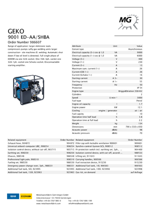 Бензинові електрогенератори Geko ® 9001 ED-AA/SHBA