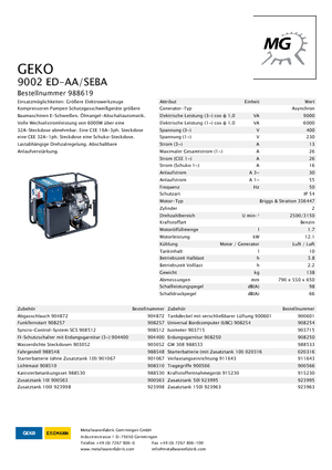 Бензинові електрогенератори Geko ® 9002 ED-AA/SEBA*