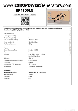 Бензинові електрогенератори Europower EP4100LN (S)