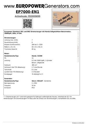 Бензинові електрогенератори Europower EP7000 EN1 (S)