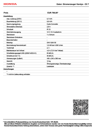 Бензинові електрогенератори Honda Handy EX 7