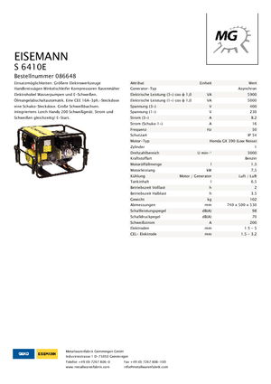 Бензинові електрогенератори Eisemann S 6410 E