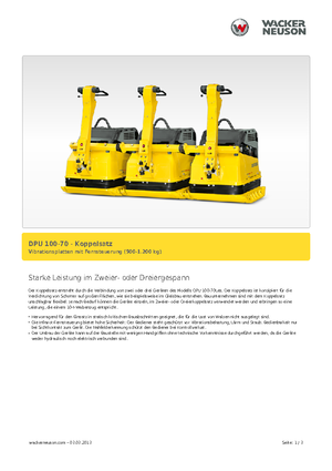 Односпрямовані віброплити Wacker Neuson Koppelsatz für 2 x DPU 100-70