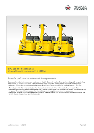 Односпрямовані віброплити Wacker Neuson Koppelsatz für 3 x DPU 100-70