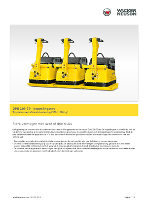 Односпрямовані віброплити Wacker Neuson Koppelsatz für 2 x DPU 100-70