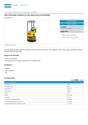 Односпрямовані віброплити Atlas Copco LX 90
