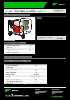 Бензинові електрогенератори INMESOL AH 550-E