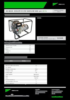 Бензинові електрогенератори INMESOL AK 400-M