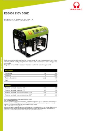 Бензинові електрогенератори PRAMAC Lifter ES 3000