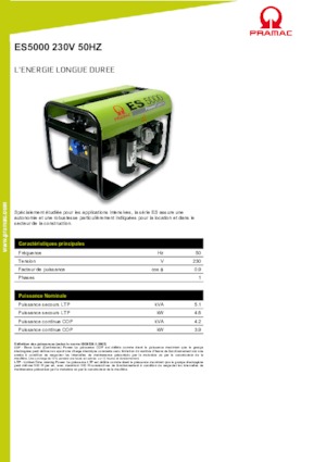 Бензинові електрогенератори PRAMAC Lifter ES 5000
