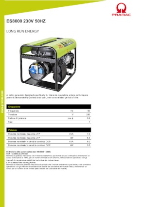 Бензинові електрогенератори PRAMAC Lifter ES 8000