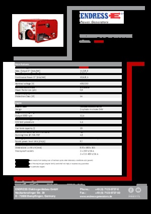 Бензинові електрогенератори Endress ESE 1006 DHG-GT ES ISO Duplex