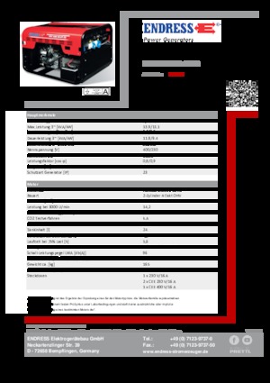 Бензинові електрогенератори Endress ESE 1206 DHS-GT ES