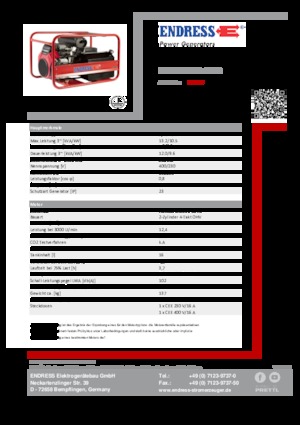 Бензинові електрогенератори Endress ESE 1306 DHS-GT ES