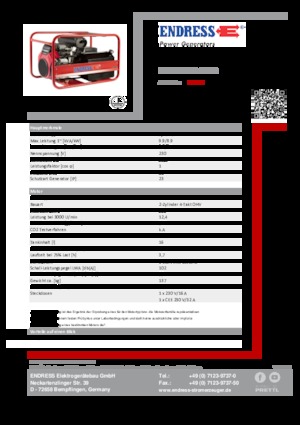 Бензинові електрогенератори Endress ESE 1306 HS-GT ES