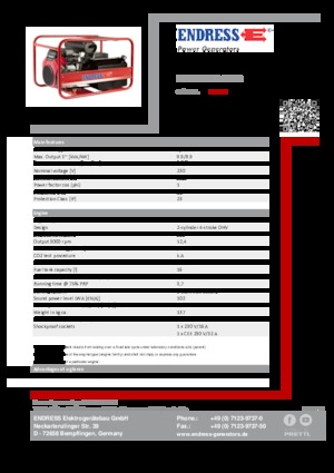 Бензинові електрогенератори Endress ESE 1306 HS-GT ES 