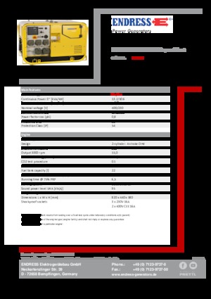 Бензинові електрогенератори Endress ESE 1307 DBG ES DIN Super Silent