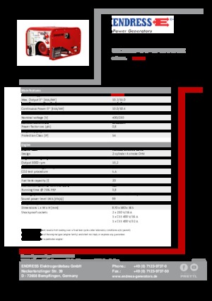 Бензинові електрогенератори Endress ESE 1506 DHG-GT ES ISO Duplex