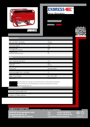 Бензинові електрогенератори Endress ESE 206 HS-GT