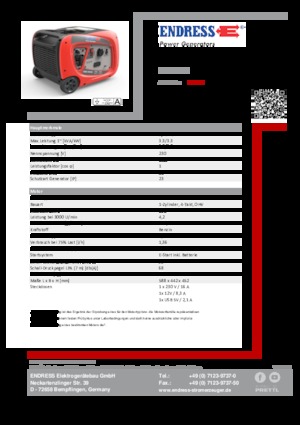 Бензинові електрогенератори Endress ESE 3000i