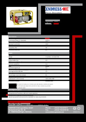 Бензинові електрогенератори Endress ESE 304 HG DIN