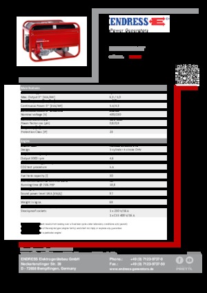 Бензинові електрогенератори Endress ESE 506 DHS-GT