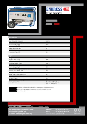 Бензинові електрогенератори Endress ESE 6000 BS