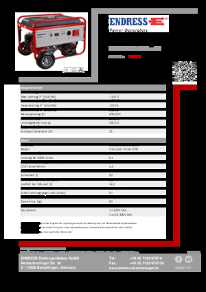 Бензинові електрогенератори Endress ESE 606 DHS GT