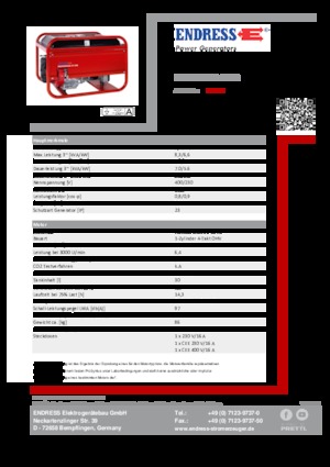 Бензинові електрогенератори Endress ESE 606 DHS-GT ES