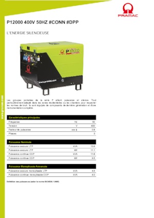 Бензинові електрогенератори PRAMAC Lifter P 12000 THB