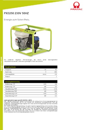 Бензинові електрогенератори PRAMAC Lifter PX 3250