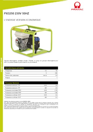 Бензинові електрогенератори PRAMAC Lifter PX 3250