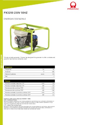 Бензинові електрогенератори PRAMAC Lifter PX 3250