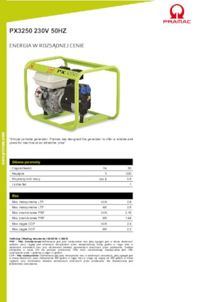 Бензинові електрогенератори PRAMAC Lifter PX 3250