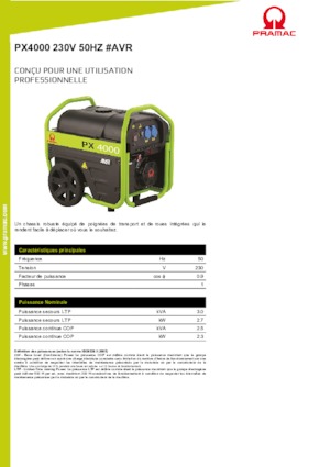 Бензинові електрогенератори PRAMAC Lifter PX 4000