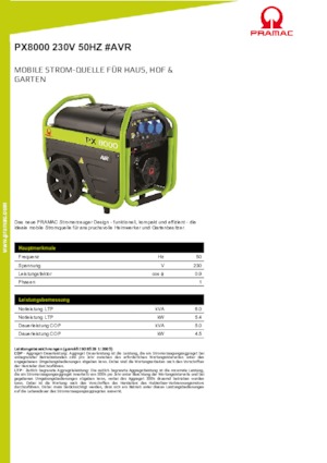 Бензинові електрогенератори PRAMAC Lifter PX 8000