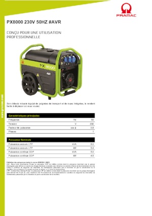 Бензинові електрогенератори PRAMAC Lifter PX 8000