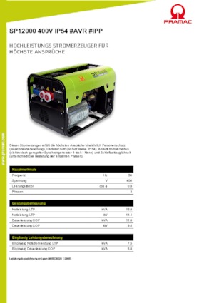 Бензинові електрогенератори PRAMAC Lifter SP 12000