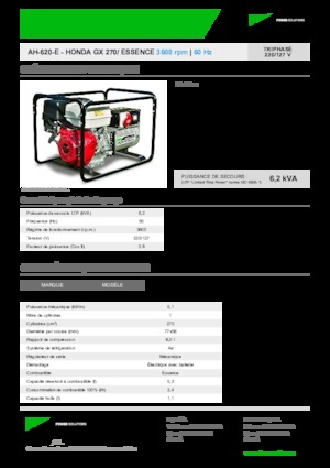 Бензинові електрогенератори INMESOL AH 620-E