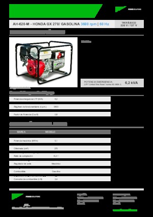 Бензинові електрогенератори INMESOL AH 620-M