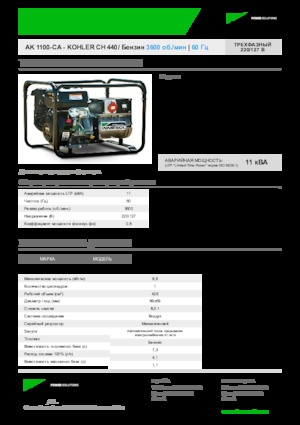 Бензинові електрогенератори INMESOL AK 1100-CA