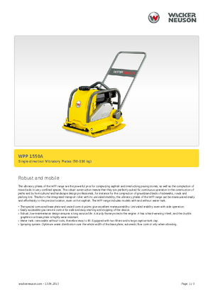 Односпрямовані віброплити Wacker Neuson WPP 1550 A