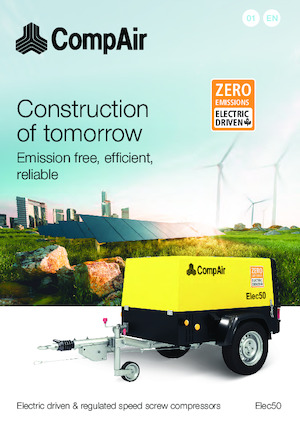 Портативні повітряні компресори: дизельні, електричні, бензинові CompAir Elec50 