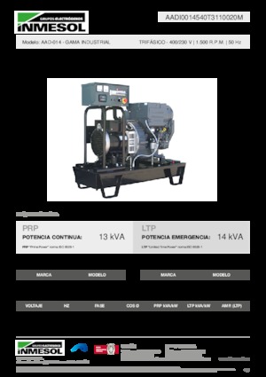 Дизельні генератори INMESOL AAD-014