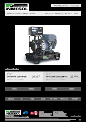 Дизельні генератори INMESOL AAD-022