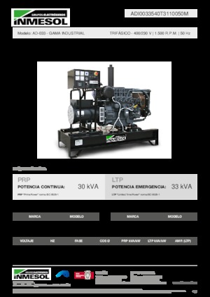 Дизельні генератори INMESOL AD-033