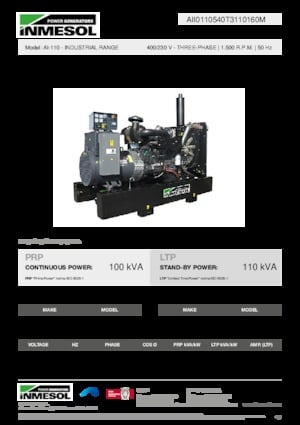 Дизельні генератори INMESOL AI-110