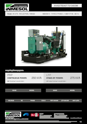 Дизельні генератори INMESOL AV-275