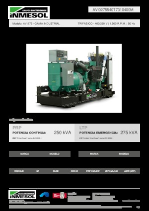 Дизельні генератори INMESOL AV-275